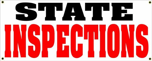 STATE INSPECTIONS Banner Sign NEW Larger Size for Auto Shop, Garage, Car Repair