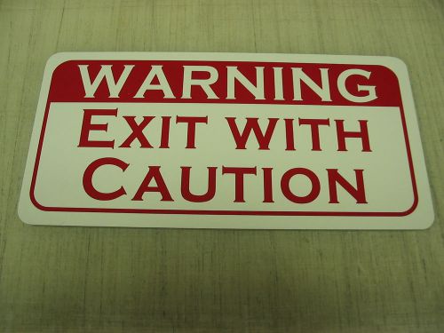 EXIT WITH CAUTION Metal Sign Vintage Style 4 Store Gym Stairs Bar Club Warning