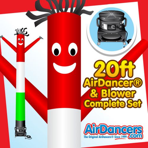 Italian flag airdancer® &amp; blower 20ft complete air dancer set for sale