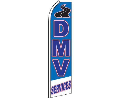DMV Services 11.5ft x 2.5ft Super Flag Swooper Sign Advertising Banner FLAG ONLY