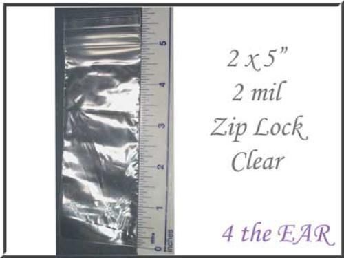 Zip Lock Bags 2&#034; x 5&#034; Clear Recloseable - 100