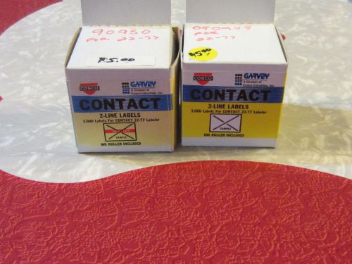 Lot of Cosco Garvey contact 2 line labels for the 22 77 Labeler