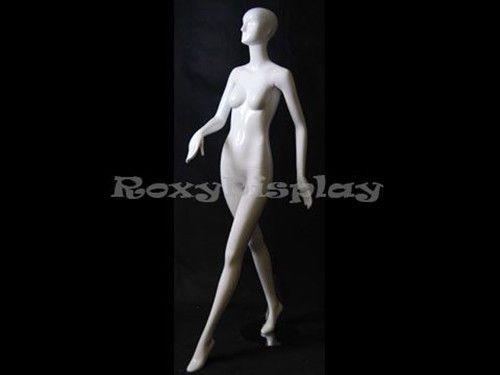 Female Fiberglass Glossy White Mannequin Eye Catching Abstract Style #MD-XD15W