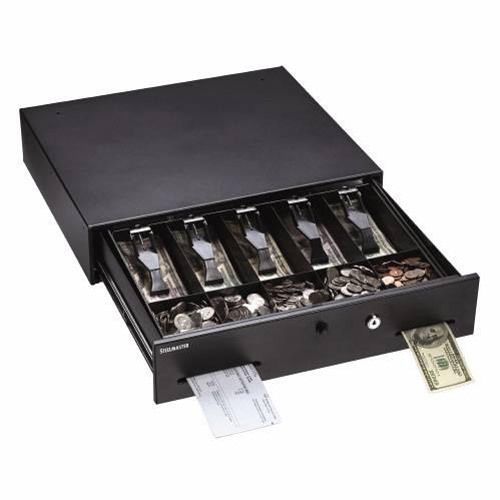 Alarm alert steel cash drawer w/deadbolt/push-button release lock, black for sale