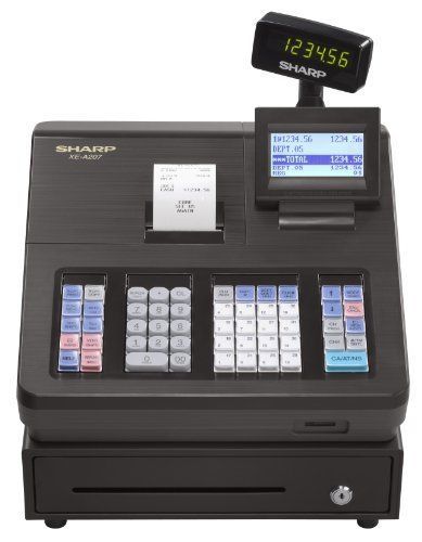 Sharp Cash Register - 2000 PLUs - 25 Clerks - 99 Departments - Thermal (xea207)