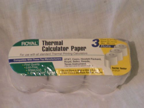 Royal 13127 Thermal Cash Register Roll Paper 3 Pack