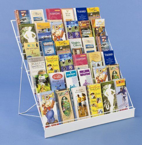 6-tier wire countertop rack for literature  open shelving accommodates a variety for sale
