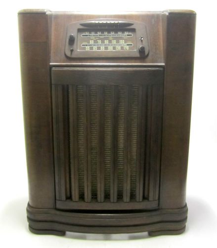 &#039;46 vtg philco model 46-1209 art deco floor console/cabinet tube radio&amp;turntable for sale
