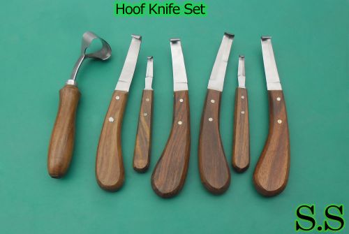 Hoof Knife Set - 7 Hoof Knives Wide &amp; Narrow Blade Oval Sheep Double Edge