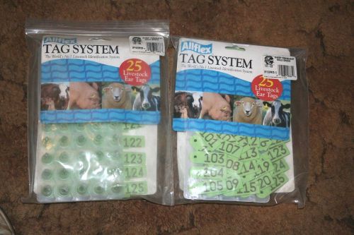 AllFlex Ear Tags Identification 25 Tags 101 thru 150