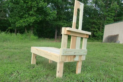 Goatstand.com small pygmy goat stand 23&#034; x 36&#034; treated wood + durable stanchion for sale