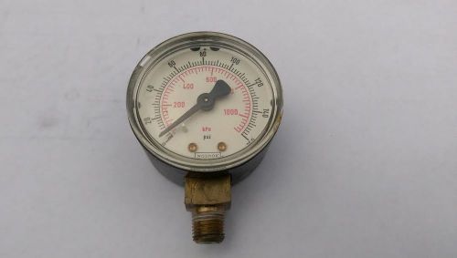 Noshok 20.110 pressure gauge 1/4&#034; npt, 0-160psi, 0-1000kpa for sale