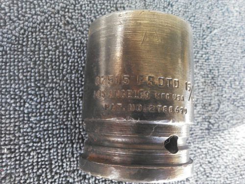 Proto 07515 impact socket 6 point 3/4&#034; drive x 15/16&#034;  made in usa for sale