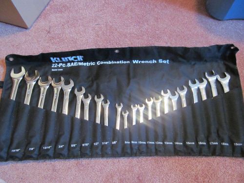 Klut-ch 22 pc. metric sae combo wrench  set 8-19 mm 3/8- 1in. for sale