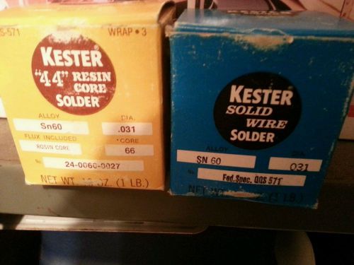 Kester resin core solder, solid wire 1lb each
