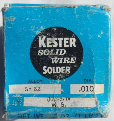 1LB NEW Kester QQ-S-571E Solder .010 Diameter Alloy SN62 Made in USA