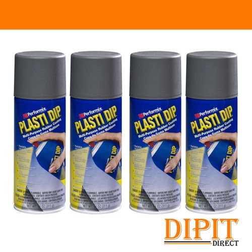 Performix Plasti Dip Dark Gray 4 Pack Rubber Coating Spray 11oz Aerosol Cans