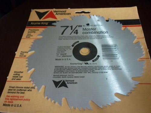 1 NEW 71/4&#034;CIRCULAR SAW BLADE FOR CUTTING WOOD,25210 KROME KING VERMONT AMERICAN