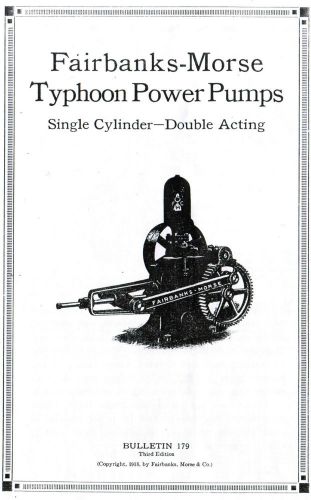 Fairbanks Morse Typhoon Power Pumps Manual Booklet Single Cylinder Gas Engine