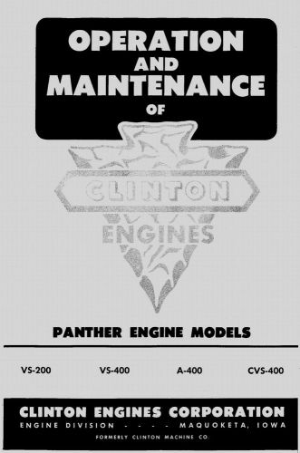 Clinton Engines Panther Models Operation Manual