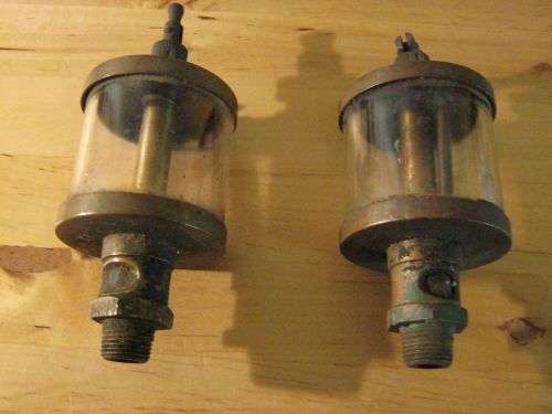 2-antique brass essex swingtop hit and miss gas engine steam tractor drip oiler for sale
