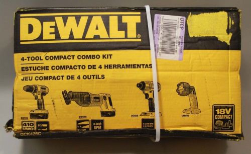 NEW IN BOX DEWALT 4-TOOL COMPACT COMBO KIT - DCK425C