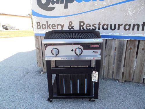 Apw wyott 24&#034; gas char-broiler w/stand on casters - stand freshly painted for sale