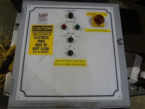 MP Equipment Company Oil Fryer Filter Model CO39 Control Panel