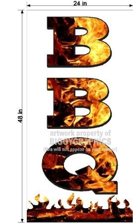 2&#039; x 4&#039; VINYL BANNER BBQ VERTICAL BARBECUE FOOD SIGN
