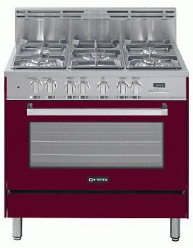 Verona 36&#034;  dual fuel range w/ single oven - burgundy ~ for sale