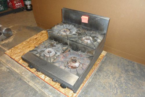 HEAVY DUTY STAINLESS STEEL COMMERCIAL &#034;VULCAN&#034; COUNTER TOP N-GAS 4 BURNER