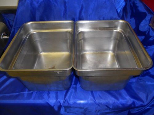 8&#034; DEEP   15 QT. STAINLESS STEEL STEAM TABLE PANS  SET OF 2