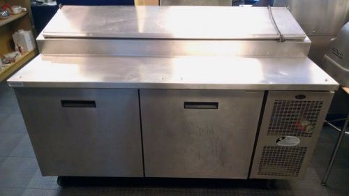 Randell 8268NMM 2 Door 68&#034; Pizza Prep Table with Refrigerated Pan Rail 1/2 Pans