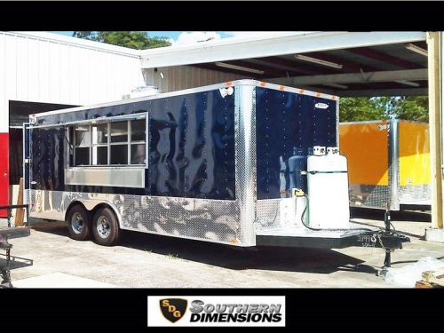 20&#039; concession food vending trailer, with sinks, hood, gas, cooking equipment for sale