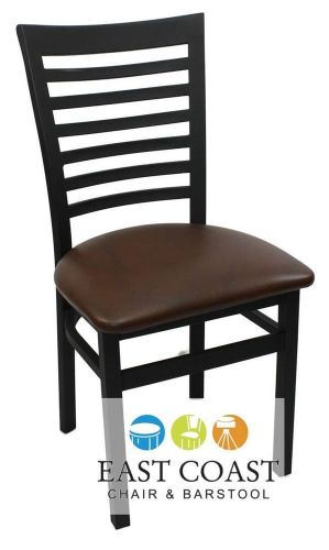 New gladiator full ladder back restaurant chair with brown vinyl seat for sale