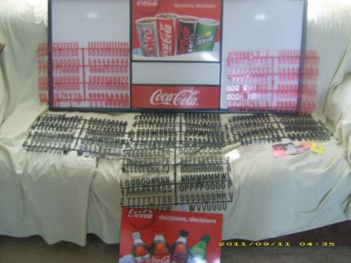 New &amp; never used 4ft coca-cola menu message board sign 6 sets of letters&amp;numbers for sale