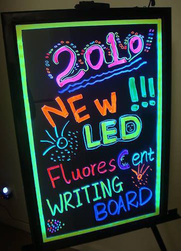 Flashing Illuminated Erasable Neon LED Message Writing Board Menu Sign 16&#034;x16&#034;