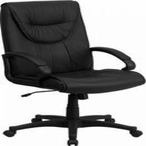 Flash Furniture BT-238-BK-GG High Back Black Leather Executive Swivel Office Cha