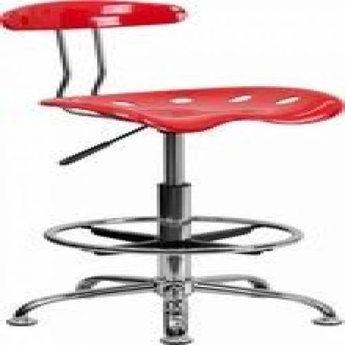 Flash Furniture LF-215-CHERRYTOMATO-GG Vibrant Cherry Tomato and Chrome Drafting