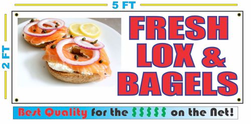 FRESH LOX &amp; BAGELS BANNER Sign NEW Larger Size Best Quality for the $$$