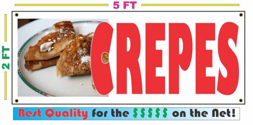 Full Color CREPES BANNER Sign NEW Larger Size Best Quality for the $$$ BAKERY