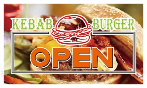 bb167 Kebab Burger OPEN Banner Sign