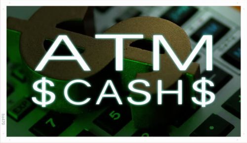 ba470 ATM Cash Dollar Display Shop Banner Shop Sign