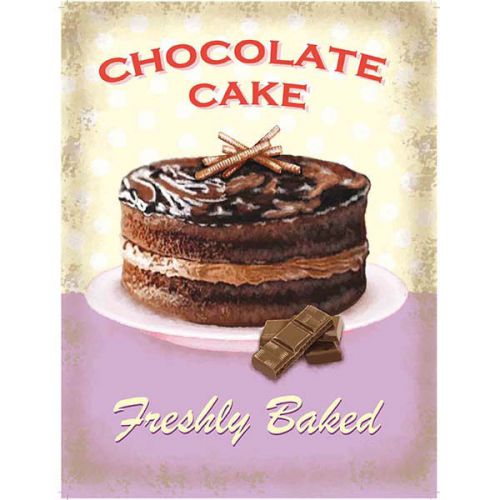 Chocolate Cake Metal Sign