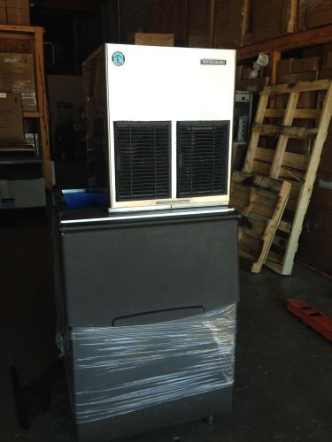 Super nice used hoshizaki f1001mah ice machine 1000 lb cubelet nugget ice w bin for sale