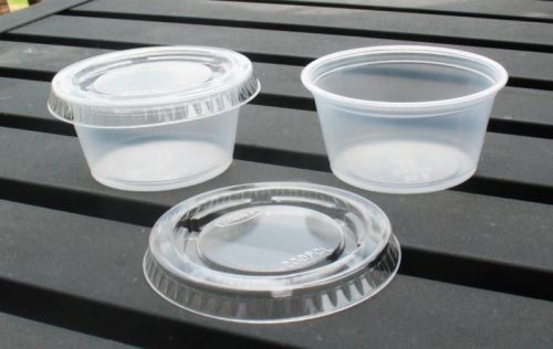 250 Sets -2 oz Portion cup w/ Lid - Wax Tarts  /Jello Shots/ Samples Made in USA