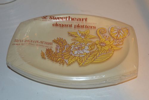 NOS Sweetheart Elegant Foam Platters (12) 11&#034; Platters Cut Proof NIP