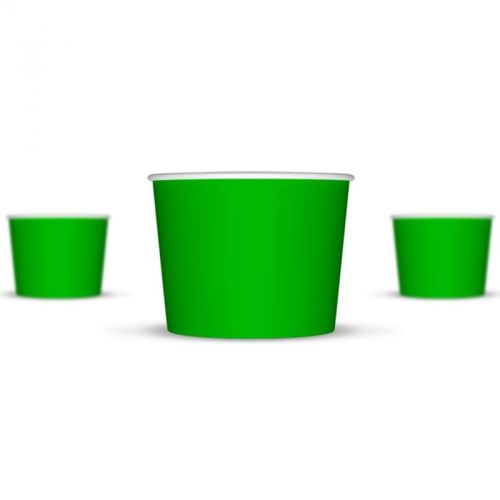 8 oz Green Paper Ice Cream Cups - 1,000 / Case