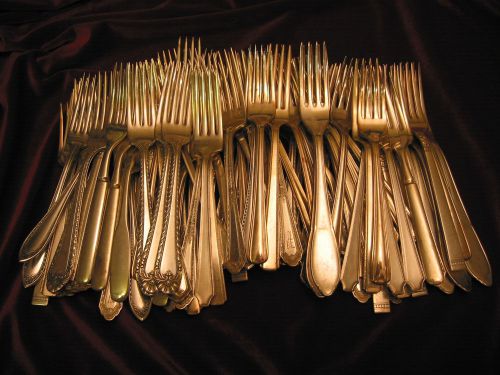 Silverplate Dinner Forks Lot of 100 Restaurant Weight Grade A Flatware