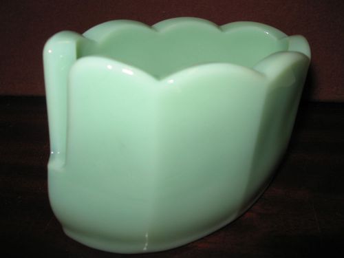 Jadeite green milk glass Spoon table rest holder jade jadite spooner serving art